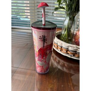 Starbucks Tumbler Cup Enchanted Forest Mushroom Topper Holiday 2022, Venti NWT
